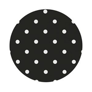 black and white polka dot print pattern leather drinks coasters set of 6, housewarming gift, suitable for kinds of cups
