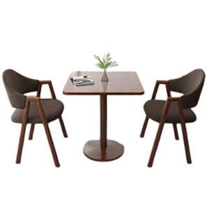 qbreza 3 piece pub dining set modern bar table and stools for 2 kitchen easy assemble for breakfast living room small space restaurant (color : brown, size : 60x60cm)