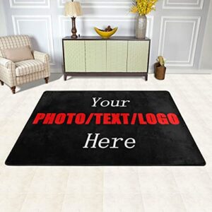 custom personalized rug with your own logo image text photo,custom area carpet anti slip washable decorative door mat for office home bedroom living room,36 x 24 in