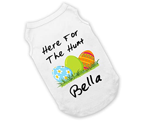 Here for The Hunt Easter Dog Shirt, Easter Egg Hunt Bunny Dog Shirt, Easter Shirt for Dogs, Easter Shirt for Dogs, Clothes for Pets (M 10-15 lbs)