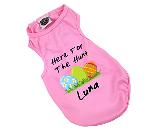 Here for The Hunt Easter Dog Shirt, Easter Egg Hunt Bunny Dog Shirt, Easter Shirt for Dogs, Easter Shirt for Dogs, Clothes for Pets (M 10-15 lbs)