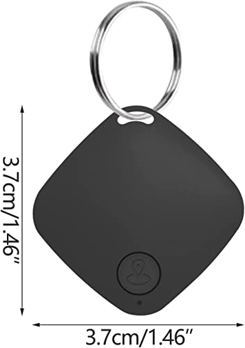 Portable Tracker Wireless Bluetooth 5.0 Smart Anti-Loss Real-Time Mini-Tracking Locator Item Detector Device for Pets, Keys, Wallets, Small Items (Black)