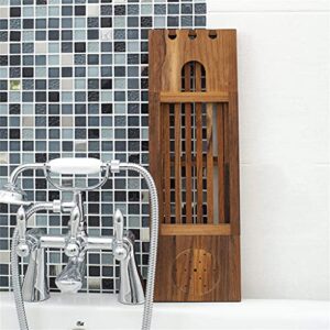 LUKEO Bath Tub Shelf Rack Multi-Purpose Bathtub Board Tablet with Extending Sides Bathroom Bath Caddy Tray