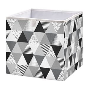 cataku black and white geometric cubes storage bins 11 inch collapsible fabric storage baskets shelves organizer foldable decorative bedroom storage boxes for organizing home