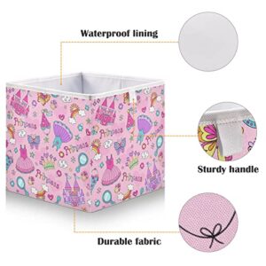 CaTaKu Cute Fantasy Pink Storage Baskets Large Rectangular Storage Bins Baskets for Organizing Fabric Collapsible Storage Organizer for Shelves