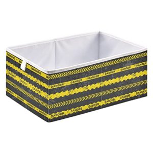 cataku yellow stripes lines cube storage bins for organization, rectangular fabric storage cubes storage bins for cube organizer foldable storage baskets for shelves living room