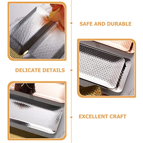 Zerodeko Decorative Tray Decorative Tray Bathroom Vanity Trays Stainless Steel Towel Trays Jewelry Serving Tray Guest Towel Organizer Countertop Decoration () Perfume Tray Perfume Tray