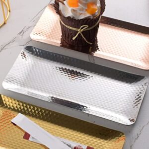 Zerodeko Decorative Tray Decorative Tray Bathroom Vanity Trays Stainless Steel Towel Trays Jewelry Serving Tray Guest Towel Organizer Countertop Decoration () Perfume Tray Perfume Tray