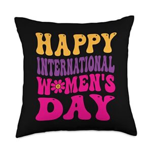 happy international women's day women pride gifts happy international day 2023 women 8 march pride throw pillow, 18x18, multicolor