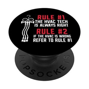 hvac technician tech vintage rule #1 the hvac tech is always popsockets swappable popgrip