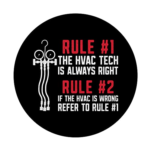 HVAC Technician Tech Vintage Rule #1 The Hvac Tech Is Always PopSockets Swappable PopGrip