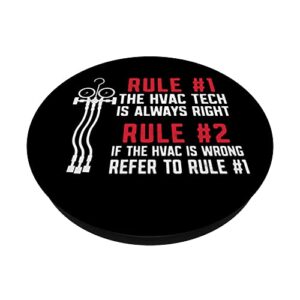 HVAC Technician Tech Vintage Rule #1 The Hvac Tech Is Always PopSockets Swappable PopGrip