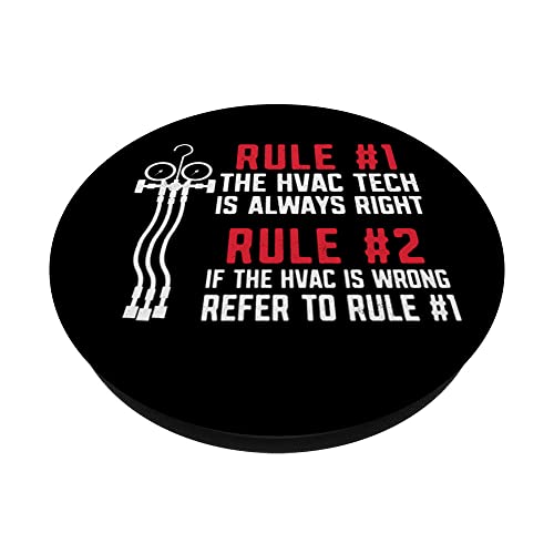 HVAC Technician Tech Vintage Rule #1 The Hvac Tech Is Always PopSockets Swappable PopGrip