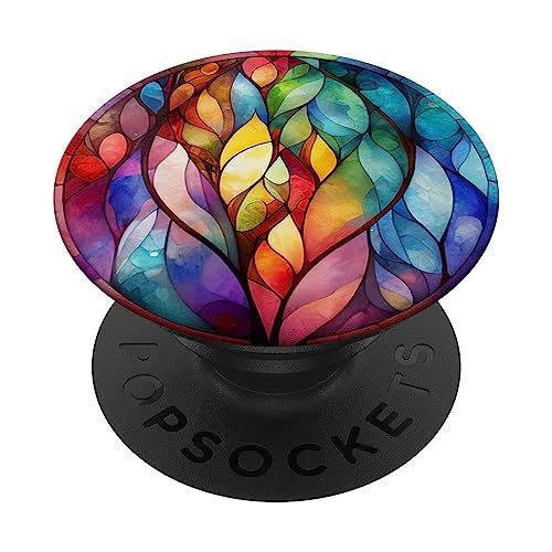 beautiful Watercolor stained glass PopSockets Standard PopGrip