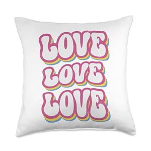 lgbtq rainbow love clothing pansexual flag love pride pan vintage throw pillow, 18x18, multicolor