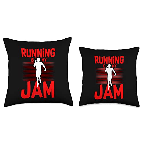 Runner FH Running is My Jam-Throw Pillow, 16x16, Multicolor