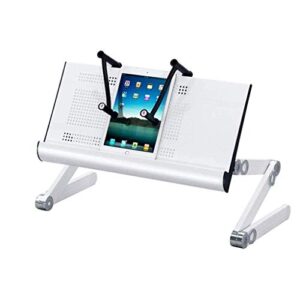 QDLZLG Foldable Computer Desk, Laptop Support Adjustable Height and Angle, Lazy Computer Desk