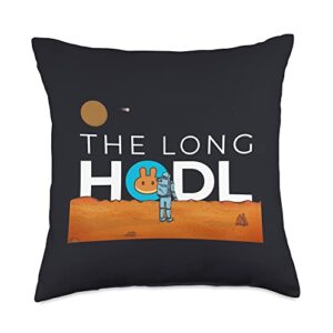 funny pancakeswap cryptocurrency for cake hodlers the long hodl, pancakeswap to the moon cake crypto item throw pillow, 18x18, multicolor