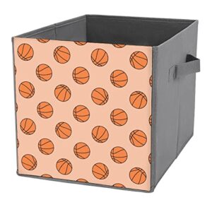 Basketball Life Foldable Storage Bins Printd Fabric Cube Baskets Boxes with Handles for Clothes Toys, 11x11x11