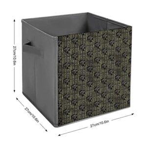 Egyptian Hieroglyphs Foldable Storage Bins Printd Fabric Cube Baskets Boxes with Handles for Clothes Toys, 11x11x11