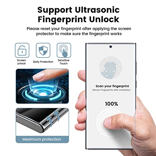 MOHAVE [Auto Alignment] Privacy Screen Protector Designed for SAMSUNG Galaxy S23 Ultra 6.8" [Ultrasonic Fingerprint Support] - Sensor Protection / 2 Pack, Anti Spy Film, Daily protection, Crystal Clear, Touch Responsive, Case Friendly