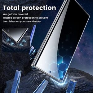 MOHAVE [Auto Alignment] Privacy Screen Protector Designed for SAMSUNG Galaxy S23 Ultra 6.8" [Ultrasonic Fingerprint Support] - Sensor Protection / 2 Pack, Anti Spy Film, Daily protection, Crystal Clear, Touch Responsive, Case Friendly