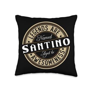 funny accessories for men named santino legends are named | santino throw pillow, 16x16, multicolor