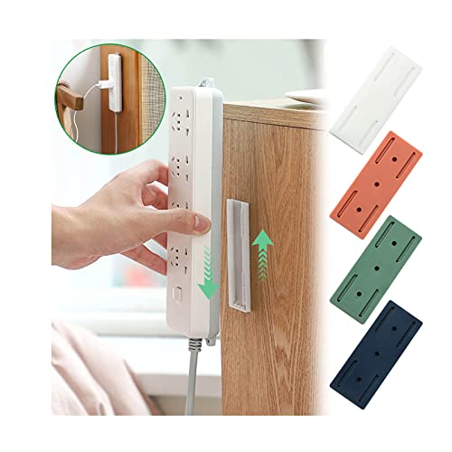 4/8/16Pcs New Double-Sided Sticker Self Adhesive Power Strip Holder, Retainer of Plugboard Double-Sided Sticker Punch-Free Plug-in Board Router Fixed Use for Home & Office (4 pcs)