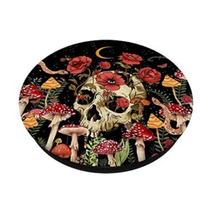 Trippy Vintage Mushroom Plants Moon Garden Floral Skull PopSockets Swappable PopGrip