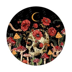 Trippy Vintage Mushroom Plants Moon Garden Floral Skull PopSockets Swappable PopGrip