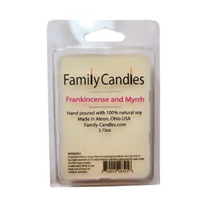 Family Candles Frankincense and Myrrh Soy Wax Melt | 5.5 oz Total | 2 Pack | Made in Ohio | Recyclable Packaging and Certified Clean Scents