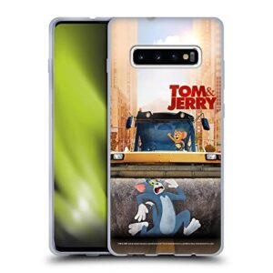 head case designs officially licensed tom and jerry movie (2021) rolling graphics soft gel case compatible with samsung galaxy s10+ / s10 plus