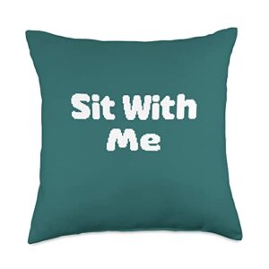 designsbykelley game room decorative pillows home fun teal sit with me accent decor for home apartment gifts throw pillow, 18x18, multicolor