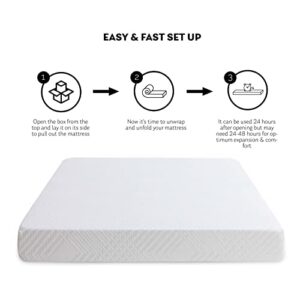 TMEOSK Full Size Mattress, 8 inch Gel Memory Foam Mattress, Green Tea Infused Memory Foam Mattress for a Cool Sleep, Bed in a Box, Medium Firm Feel with Motion Isolating (Full)