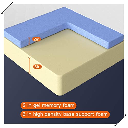 8in Gel Memory Foam Mattress Mattresses Medium Firm Mattresses Cool Sleep & Pressure Relief, CertiPUR-US Certified/Bed-in-a-Box,Queen