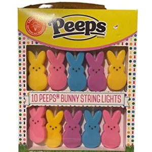 PEEPS STRING LED LIGHTS AND CANDLE PEEP LED LIGHT AND A BROWN LONGHORN COW JUMBO EASTER BASKET AS SEEN ON TIK TOK