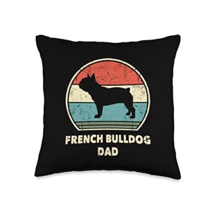 French Bulldog Dad Funny Dog Lovers Men Gift Frenchie Daddy Throw Pillow, 16x16, Multicolor