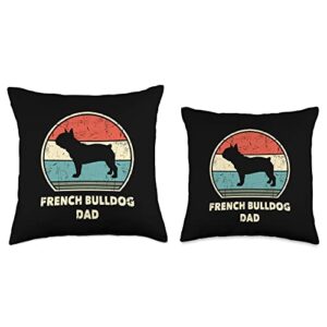 French Bulldog Dad Funny Dog Lovers Men Gift Frenchie Daddy Throw Pillow, 16x16, Multicolor