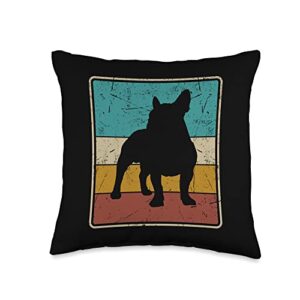 funny french bulldog dog gift men women french bulldog lovers gift men women frenchie vintage dog throw pillow, 16x16, multicolor