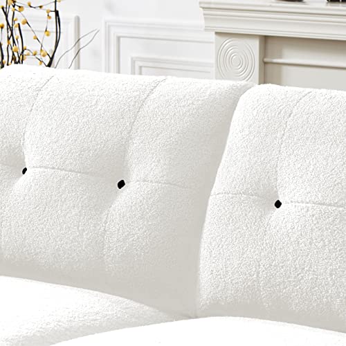 Modular Sectional Sofa Customizable Sherpa Fabric with Ottoman for Living Room