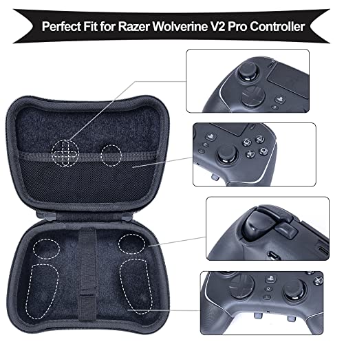 Aenllosi Hard Carrying Case Compatible with Razer Wolverine V2 Pro Wired Gaming Controller (Black)