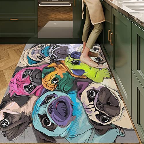 Oueoty Watercolor Pug Puppy Dog Area Rug Rugs for Living Room Bedroom 9x12ft/108x144in/275cmx365cm