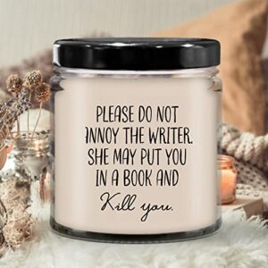 LaPomme Writer Gift Ideas Please do not Annoy The Writer Gifts for Writer Writer Gift Ideas Writer Candles Funny Writer Gift Ideas Candle 9oz