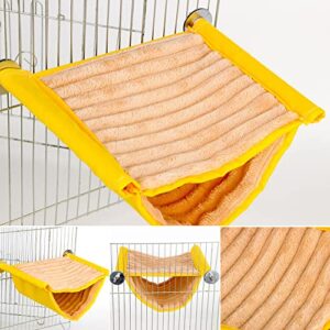 Pilarmuture Winter Warm Bird Nest Bed,Double Layer Playing Snuggle Pet Supplies Tent Toy Parakeet Budgies Winter Warm,for Parakeet Budgies Cockatiels Lovebird Cockatoo Finch Hamster(Yellow)