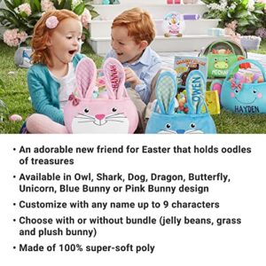 Let's Make Memories Personalized Furry Critter Easter Basket for Kids - Pink Bunny