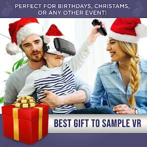 Ultralight VR Headset W/Bluetooth Controller, Comfortable Virtual Reality Headset for 4.7’’-6.4’’ iPhone/Android Phones, VR Headsets for Movies/Games, Gift for Kids & Adults