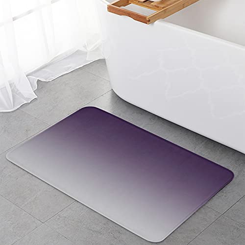 Bathroom Rugs 18x30 Inch Area Rug for Bedroom Decor, Absorbent Low Profile Outdoor Rug Home Decor Kitchen Rugs Carpet, Purple Gradient Purple to Gray Door Mat for Living Room Decor