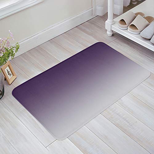 Bathroom Rugs 18x30 Inch Area Rug for Bedroom Decor, Absorbent Low Profile Outdoor Rug Home Decor Kitchen Rugs Carpet, Purple Gradient Purple to Gray Door Mat for Living Room Decor