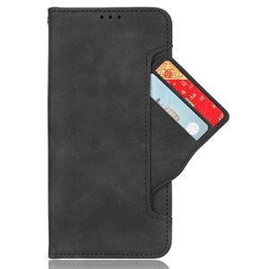 hzsanxin compatible with samsung galaxy s23 case flip cover ultra slim leather bumper retro wallet with stand function independent card package (black)