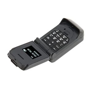 flip phone, oled screen 32mb 64mb support micro sim card small flip phone 64x48 0.66 inch 300mah battery for seniors (black)